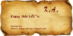 Kapy Adrián névjegykártya