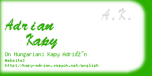adrian kapy business card